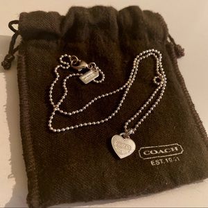 Coach Sterling Silver Heart Necklace